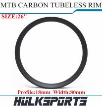 Carbon fiber 26ER mountain bicycle Rim bicycle Carbon Rim Hookless 80mm width tubuless