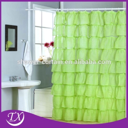 GRADIENT COLOR RUFFLE SHOWER CURTAIN VALANCE