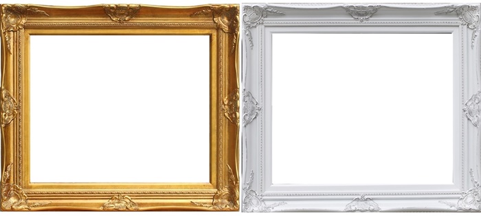 Antique French Rococo Style Gold/Silver Wood Painting Frames