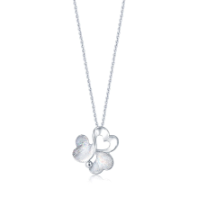 Luxury PT950 Lab Diamond Clover Heart Necklace