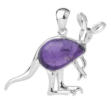 Amethyst Waterdrop Cabs Silver Kangaroo Pendant for DIY Making Jewelry