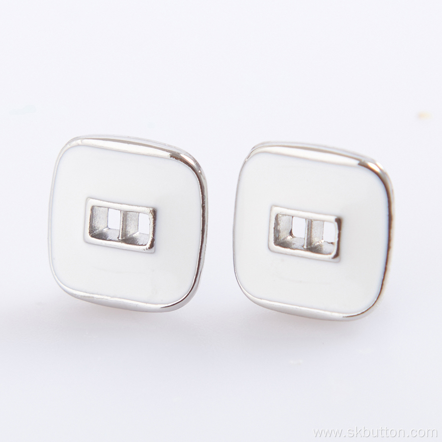 2-hole white enamel Shirt Button