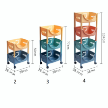 Movable Kitchen Shelf Plastic Rolling Organizer Cart Basket