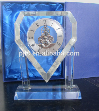 large size crystal table clock, crystal desk clock for decoration