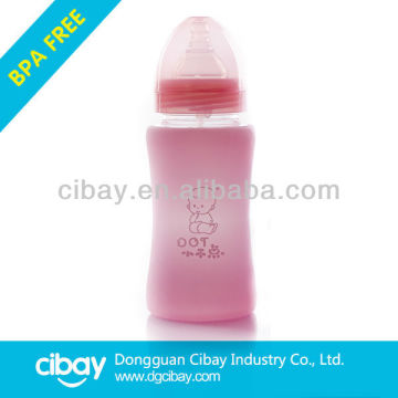 Silicone sleeve for glass baby bottle accessories