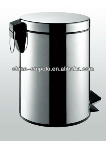 Fiberglass Dustbin Stainless Steel Trash Cans 7012