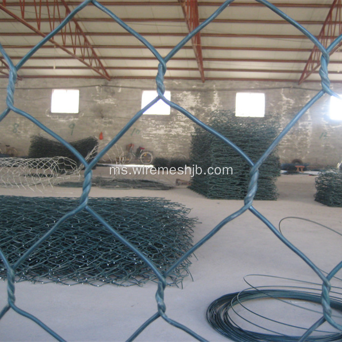 Gabungan Bola Gabion Hexagonal Mesh PVC