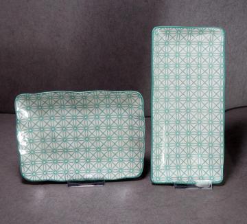Ceramic Rectangular Platter Multicolor