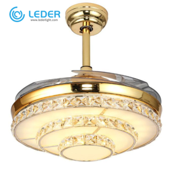 Ventilador de techo de cristal con luz LEDER