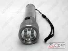 Rechargeable Solar Led Flashlight, Silver Aluminum Alloy 5v / 40ma Solar Energy Flashlight