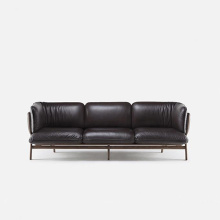 Massivholz Stanley 3-Sitzer Ledersofa