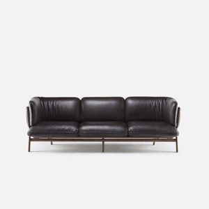 Solid Wood Stanley 3-osobowa Sofa Skórzana