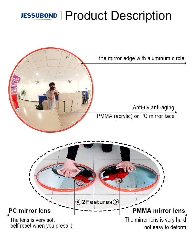 80cm High Quality With Good Price Traffic Facility Indoor Mirror, Low Price Traffic Safety Products Clear Convex Mirror