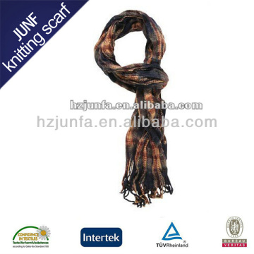 Fashion ladies solid color pashmina scarf with checked pattern