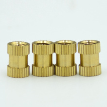 Fastener knurled thread insert brass nut