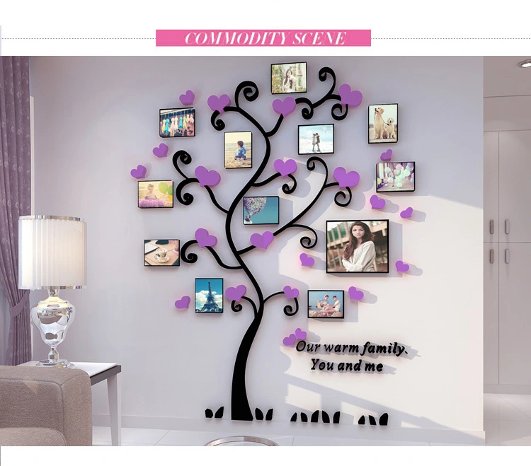 Wedding Photos Tree Warm Creative Home Decoration Painting 3D Acrylic Wall Stickers