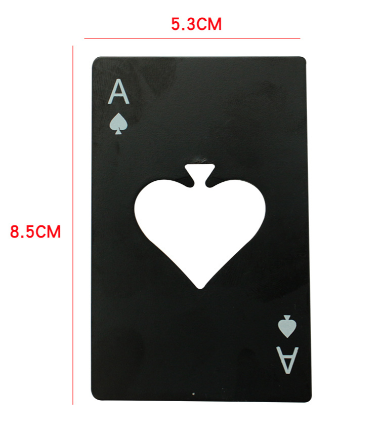 Promotion Product Easy Casino Metal Custom Bar Accessories Can Bottle Openers Ace of Spades Beer Cap Opener