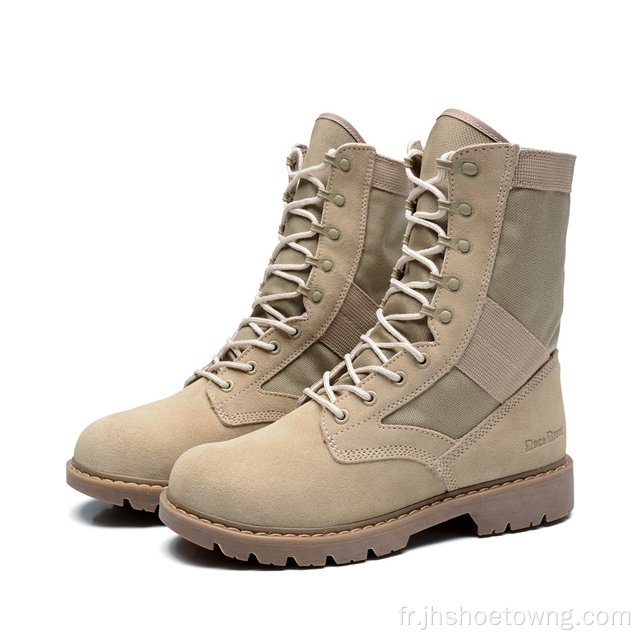 Bottines militaires en cuir pour hommes