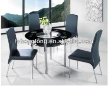 Dining table, chrome-plated round table , tempered glass,dinng room chair,kitchen table
