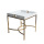 Modern square white marble top metal coffee table