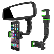 360 Rotatable Rearview Mirror Phone Holder - Hands-Free Car Mount