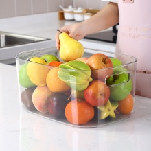 Oval PET Plastic Freezer Refrigerator Organizer Storage Box