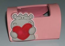 high quality embossed lovely hippo Rubber moblie holder
