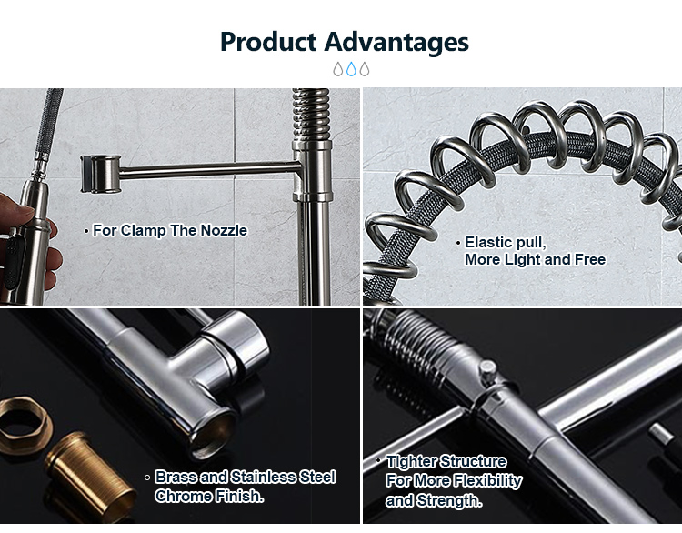 China Factory New Brass Single Lever Pull Out Kitchen Faucet For Sale