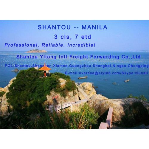 Consolidação de LCL frete de Shantou de Manila