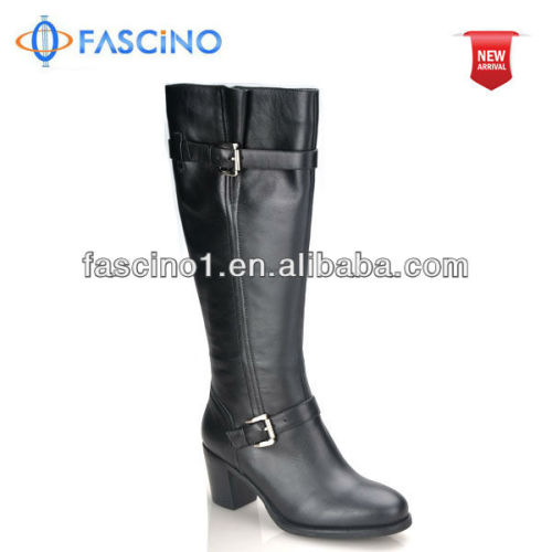 Leather long knee lady safety boot