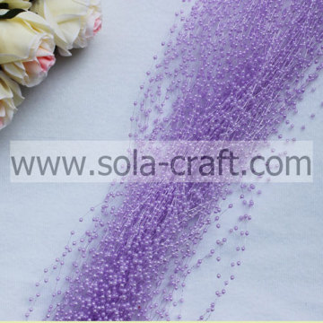 3mm rice-shaped purple color Artificial ABS pearl beaded chains for décor of lobby, room