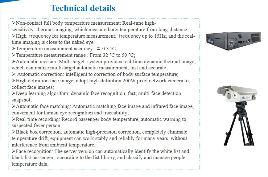 Intelligent thermal imaging body thermometer monitoring for large scale fever people inspection in public area