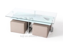 Square coffee table glass coffee table unique morden glass cofee table living room coffee table with stools