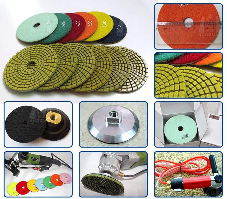 Sharp type Spiral shape white diamond polishing pad