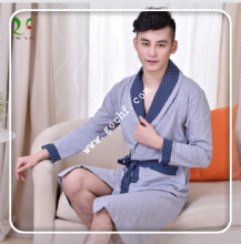 kimono collar 100% cotton Terry velour bathrobe for man