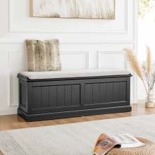 Modern Black Bedroom Corner Bench with Organizer Cabinet