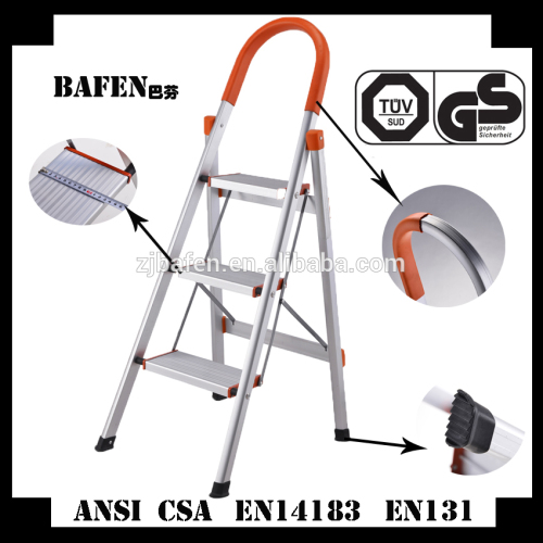 CE approved aluminum 3 step folding household ladders