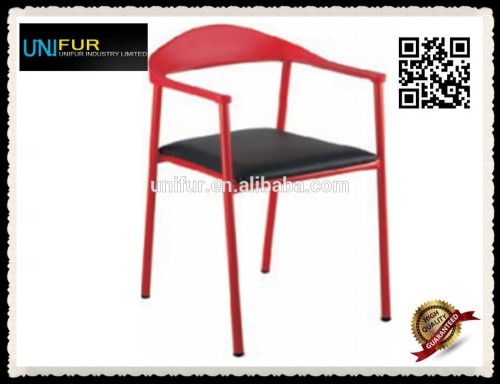 Replica classic colorful side vintage industrial metal chair with soft pad