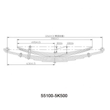 OE 55100-5K500 Truck Spare Part: Parabolic Leaf Spring SUP9 Steel Leaf Spring