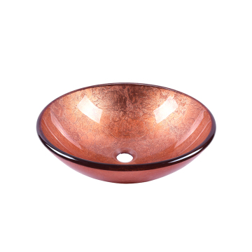 Dark Pink  Round Shape Glass Wash Basin