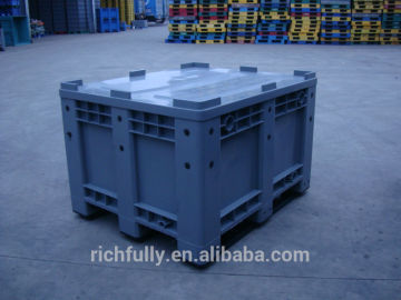 Solid plastic pallet box / box pallet with lid