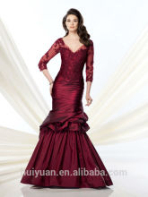 red satin long sleeve lace mermaid first communion dresses