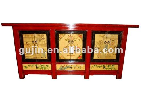 Chinese Antique Furniture Painted Sideboard Buffet