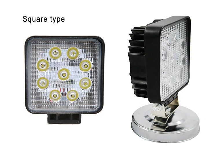 Best Prices Heavy-Duty LED Work Light Square Round 27W Flood Beam/Spot Beam 4300K-6000K