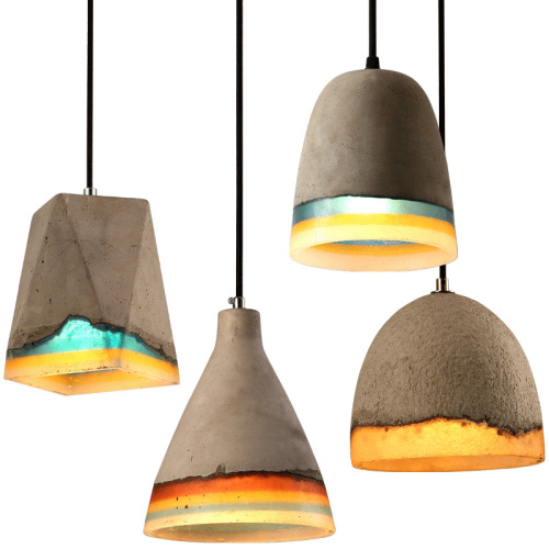 LEDER Round Concrete Hanging Lights