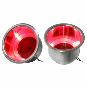 Stainless Steel LED Light Cup Holder for Marine Boating Accessories