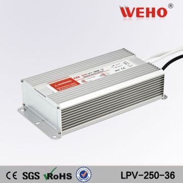 OEM/ODM 250w 36v dc led driver metal case waterproof 36v power supplies