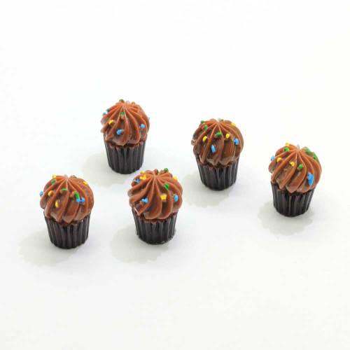 18mm Mix DIY 3D Resin Chocolate Cupcake Charms Simulated Food Kawaii Craft Jewelry Making Ornament Decoration