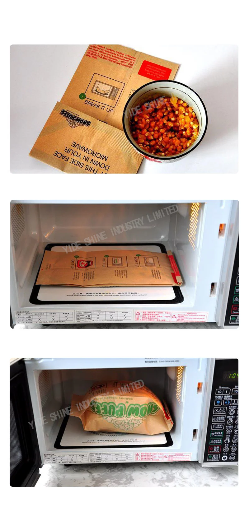 Hot Sale Custom Microwave Oven Popcorn Packaging Paper Bag