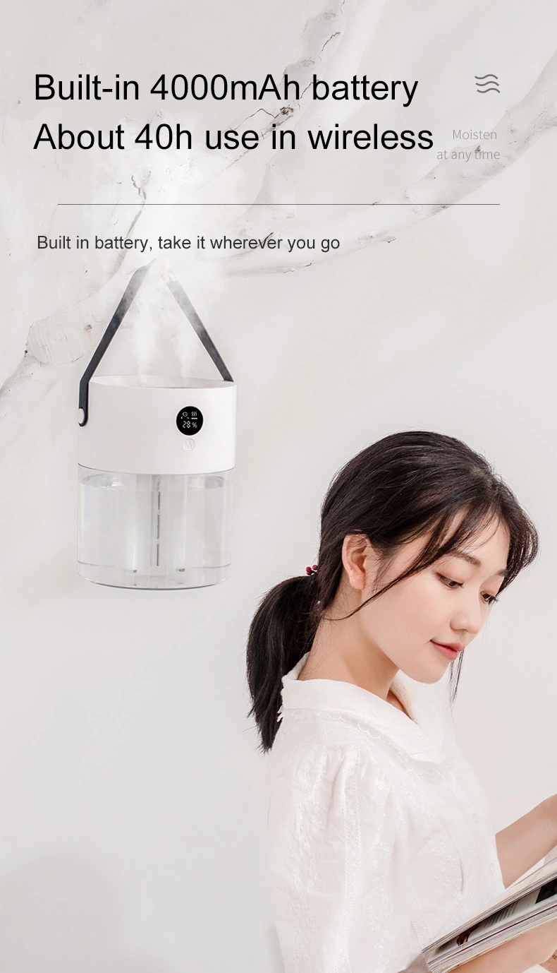 Amazon 2020 Innovation Home Appliances 2L Double Mist Air Humidifiers Rechargeable Battery Portable Humidifier